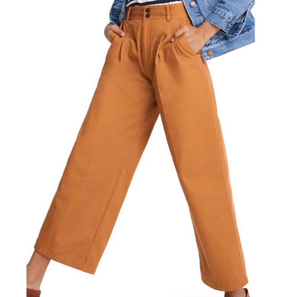 Madewell Pleated Wide Leg Pants, Golden Pecan